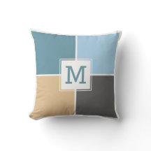Travesseiro decorativo de monograma personalizado 