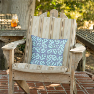 Almofada Travesseiro decorativo de motif de folha azul e ve