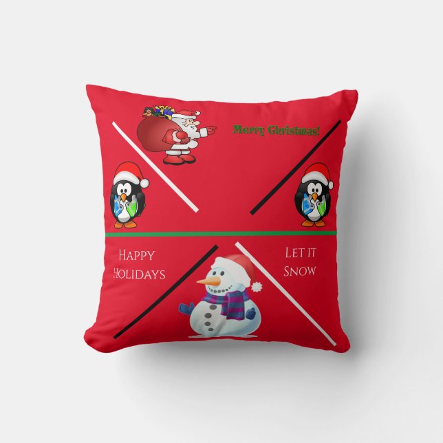 Almofada Travesseiro decorativo de Natal. (Frente)