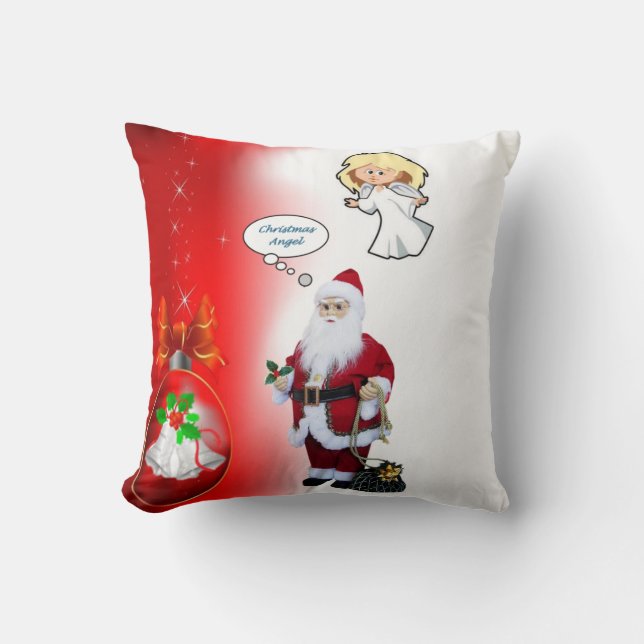 Almofada Travesseiro decorativo de Natal, Anjo de Natal (Frente)
