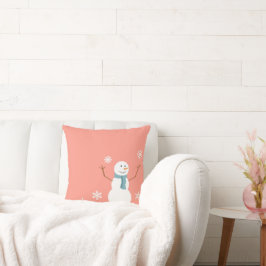 Almofada Travesseiro decorativo de Natal de Peach Snowman R