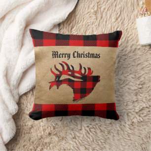 Almofada Travesseiro decorativo de Natal do Touro Vermelho
