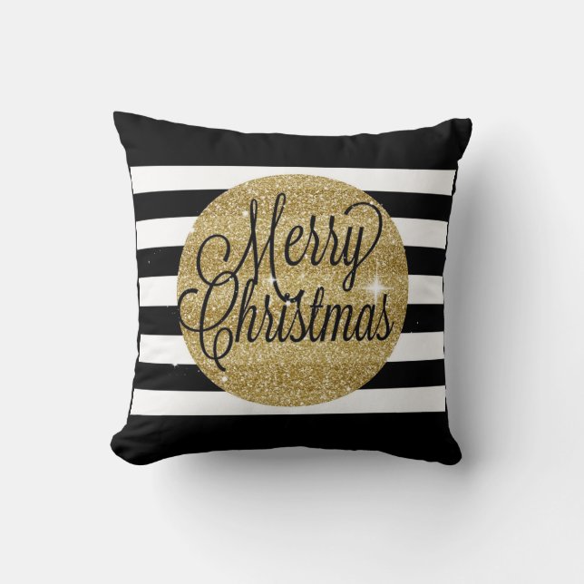 Almofada Travesseiro decorativo de Natal Dourado (Frente)
