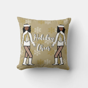 Almofada Travesseiro decorativo de Natal Dourado / Branco n