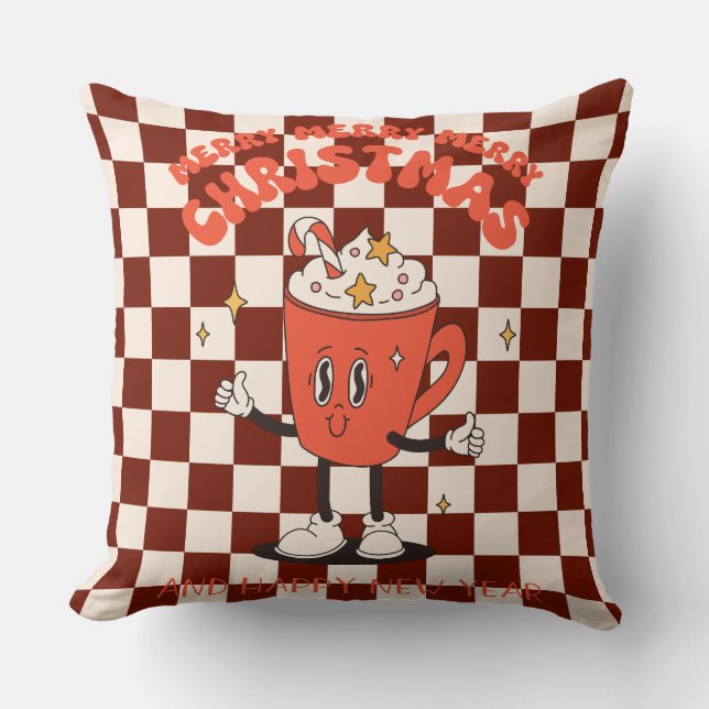 Almofada Travesseiro decorativo de Natal em Groovy (Frente)