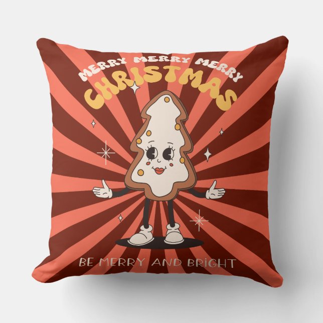 Almofada Travesseiro decorativo de Natal em Groovy (Frente)