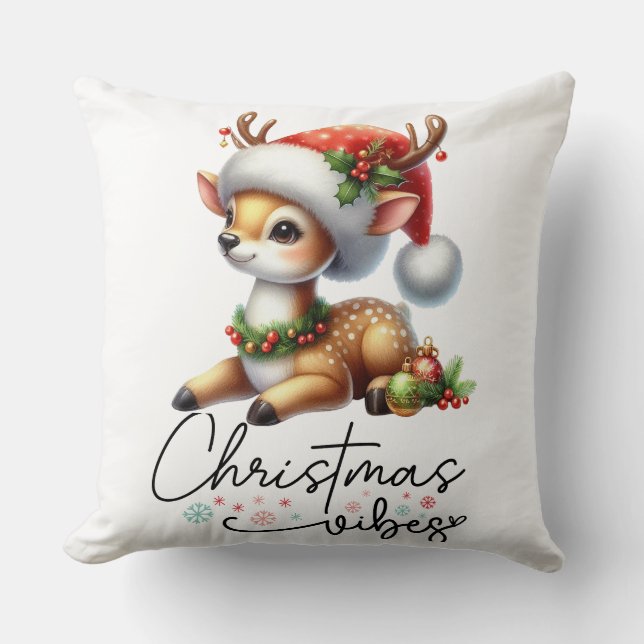 Almofada Travesseiro decorativo de Natal Vibes (Frente)