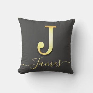 Almofada Travesseiro decorativo de Nome J Monograma Persona