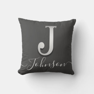 Almofada Travesseiro decorativo de Nome J Monograma Persona
