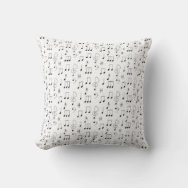 Almofada Travesseiro decorativo de Notas de Música para Qua