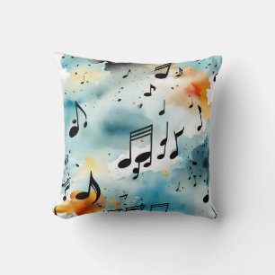 Almofada Travesseiro decorativo de notas musicais