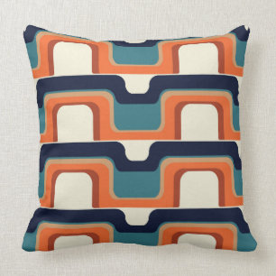 Almofada Travesseiro decorativo de Onda Azul Laranja Estran