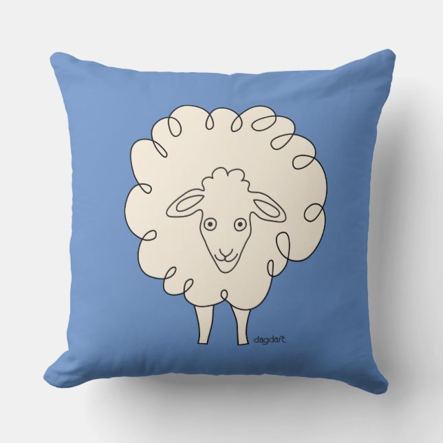 Almofada Travesseiro decorativo de Ovelha Cágica (Frente)