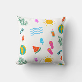 Almofada Travesseiro decorativo de padrão da praia Summer