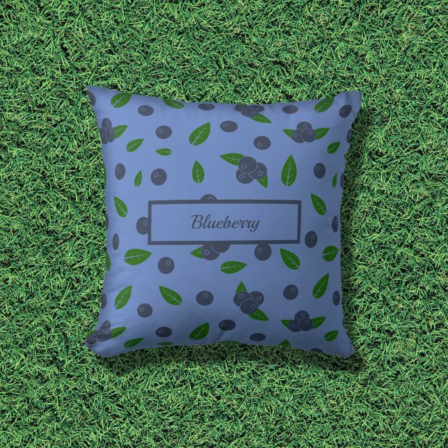Almofada Travesseiro decorativo de padrão de mirtilo (Blueberry pattern Throw Pillow)