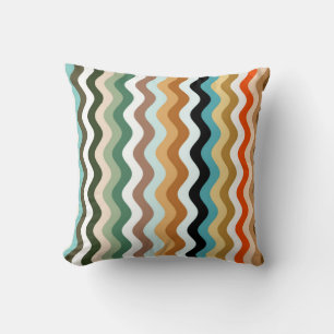 Almofada Travesseiro decorativo de padrão de multicor Wavy