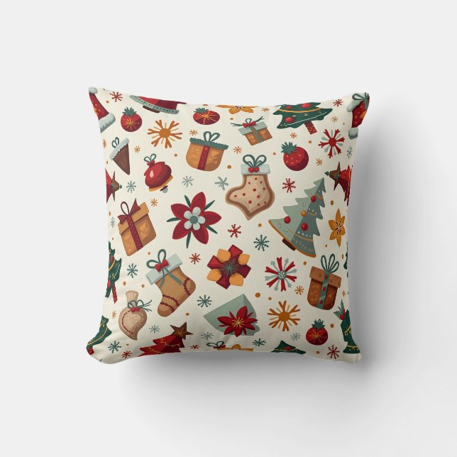 Almofada Travesseiro decorativo de Padrão de Natal (Frente)