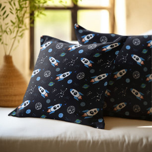 Almofada Travesseiro decorativo de Padrão de Rocketship