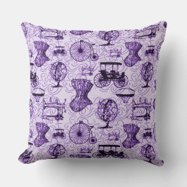 Almofada Travesseiro decorativo de Padrão de Steampunk Roxo