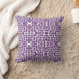 Almofada Travesseiro decorativo de padrão de tijolo azul