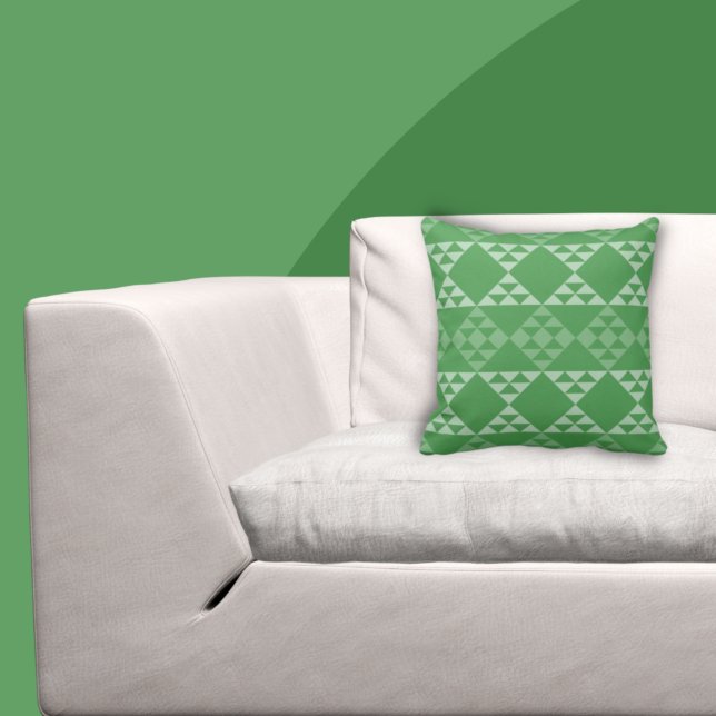 Almofada Travesseiro decorativo De Padrão De Triângulo Verd (Criador carregado)