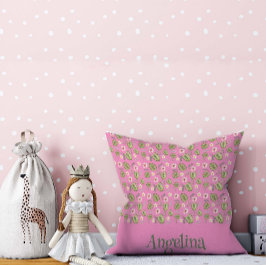 Almofada Travesseiro decorativo de padrão floral de aquarel