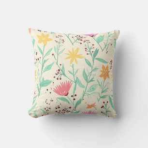 Almofada Travesseiro decorativo de Padrão Floral Pastel