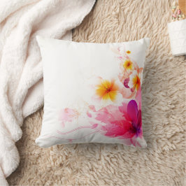 Almofada Travesseiro decorativo de Padrão Floral Rosa Digit