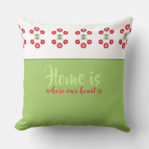 Travesseiro decorativo de Padrão Floral Vermelho A