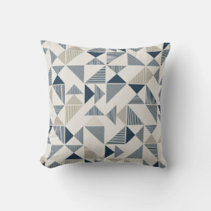 Almofada Travesseiro decorativo de Padrão Geométrico Azul e