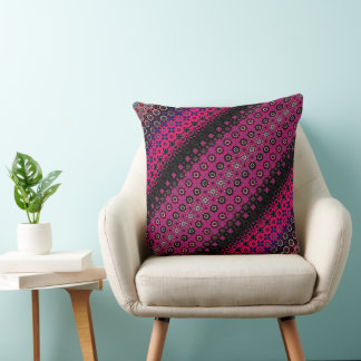Almofada Travesseiro decorativo de padrão rosa-quente abstr