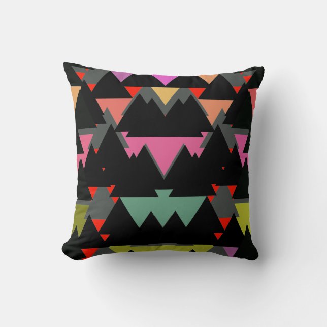 Almofada Travesseiro decorativo de padrão triangular (Frente)