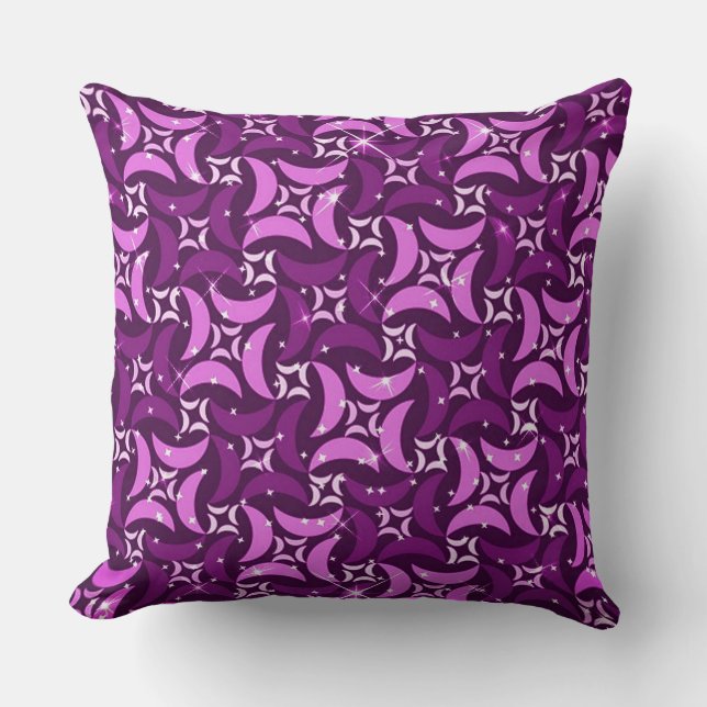 Almofada Travesseiro decorativo de padrões da lua rosa míst (Frente)