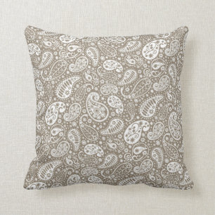 Almofada Travesseiro decorativo de Paisley do Taupe e do