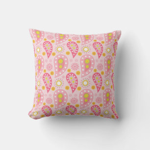 Almofada Travesseiro decorativo de Paisley Rosa