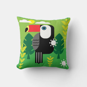 Almofada Travesseiro decorativo de Pássaros Tropicais Touca