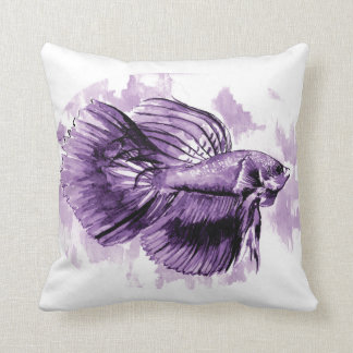 Almofada Travesseiro decorativo De Peixe De Betta Roxo