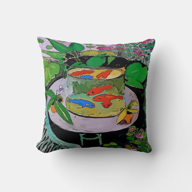 Almofada Travesseiro decorativo de Peixe Dourado Cômico (Frente)