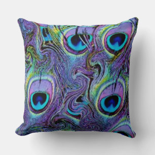 Almofada Travesseiro decorativo de Penas de Peacock abstrat