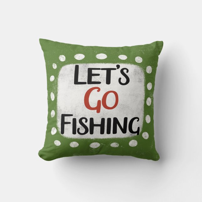 Almofada Travesseiro decorativo de Pesca de vamos Go (Frente)