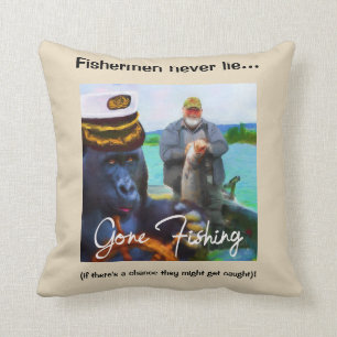 Almofada Travesseiro decorativo de Pesca Engraçado com leg