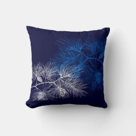 Almofada Travesseiro decorativo de pinheiro branco azul