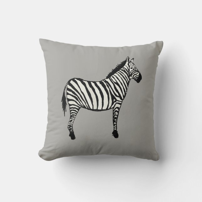 Almofada Travesseiro decorativo de Pintura Animal Zebra Saf (Frente)