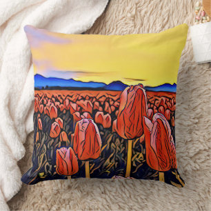 Almofada Travesseiro decorativo de Pintura de Campo de Tuli