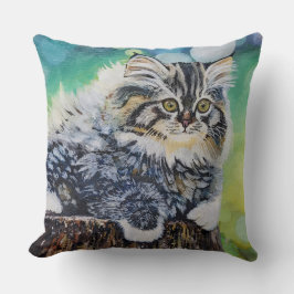 Almofada Travesseiro decorativo de Pintura de Gato de Kitte