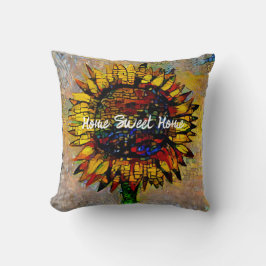 Almofada Travesseiro decorativo de pintura de girassol Abst