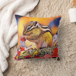 Almofada Travesseiro decorativo de pintura digital de esqui