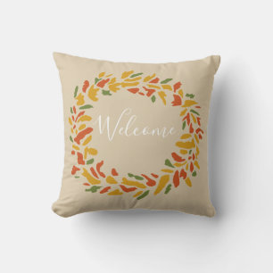 Almofada Travesseiro decorativo de pintura Wreath Autumn
