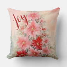Travesseiro decorativo de Poinsettia, cor-de-rosa 