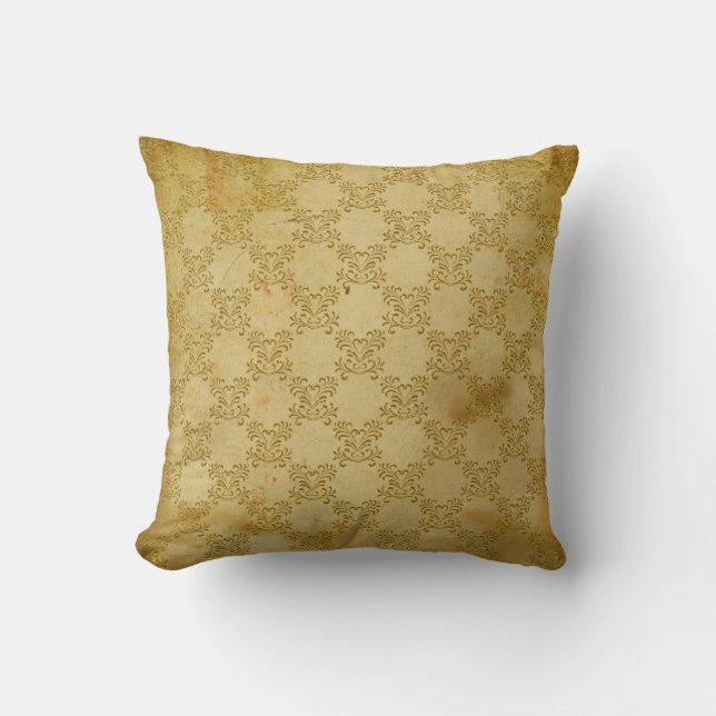 Almofada Travesseiro decorativo de Poliéster Grunge Dourado (Frente)
